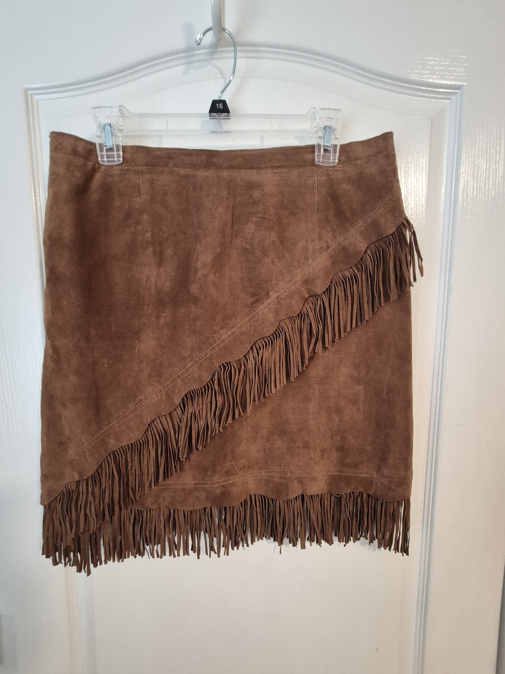 Scully Brown Suede Fringe Mini Skirt